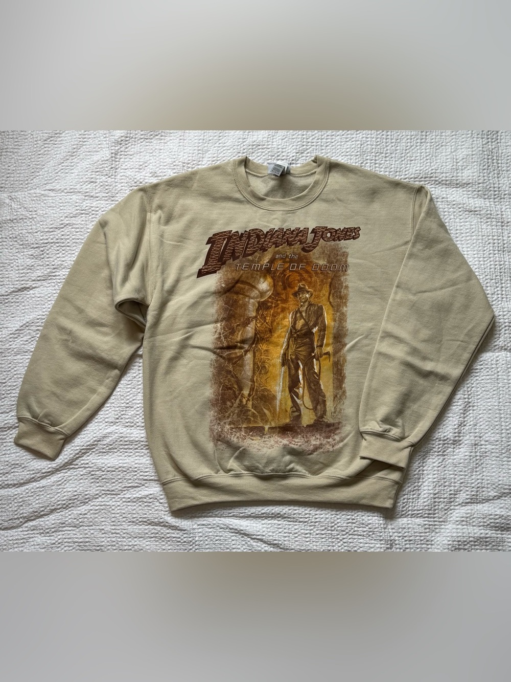 Disney Indiana Jones Crewneck Sweatshirt - Beige & Brown Graphic